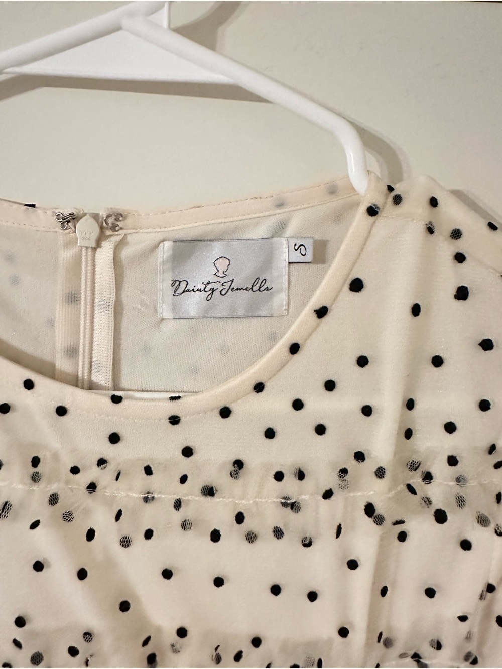 Dainty Jewells Ivory Maxi Dress with Black Polka Dots - Picture 4 of 4
